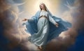 Assumption of Virgin Mary in heaven. Generative Ai