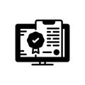 Black solid icon for Assurance, insurance and warranty Royalty Free Stock Photo