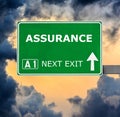 ASSURANCE road sign against clear blue sky Royalty Free Stock Photo