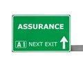 ASSURANCE road sign isolated on white Royalty Free Stock Photo