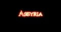 Assyria written with fire. Loop