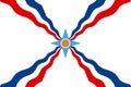 Assyrian people flag vector illustration isolated. Button of Assyrians indigenous ethnic group native to Assyria