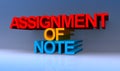 AssÃÂ±gnment of note on blue Royalty Free Stock Photo