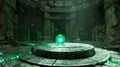 Ast the ruins of an ancient temple a lone traveler discovers a hidden chamber. In the center of the room a glowing