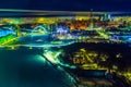 Astana - capital of the Republic of Kazakhstan Nur-sultan winter night view of a modern city with skyscrapers and lights