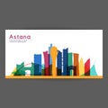 Astana colorful architecture vector illustration. Royalty Free Stock Photo