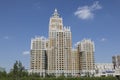 Astana, Kazakhstan, August 3 2018: Modern architecture skyscrapers and element of Stalin`s empire in downtown Astana Royalty Free Stock Photo