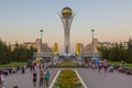 ASTANA, KAZAKHSTAN - JULY 8, 2018: Skyline of Astana now Nur-Sultan with Bayterek Tower, capital of Kazakhst