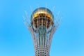 ASTANA, KAZAKHSTAN - JULY 25, 2017: Sphere of the famous Baiterek tower in center of Astana. Royalty Free Stock Photo