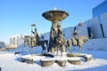 Astana / Kazakhstan - Monument featuring a historic Kazakh warrior