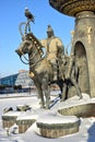 Astana / Kazakhstan - Monument featuring a historic Kazakh warrior