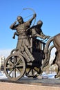 Astana / Kazakhstan - Monument featuring a historical Kazakh warrior