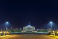 Astana, Kazakhstan - September 3, 2016: Presidential Palace Akorda night view Royalty Free Stock Photo