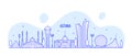 Astana skyline Kazakhstan city buildings a vector