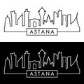 Astana skyline. Linear style.