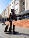 Astana/Nursultan, strange statuette of a traveller
