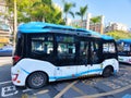 ASTAR Golden Dragon electric autonomous driving bus with Lidar in Shenzhen.