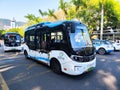 ASTAR Golden Dragon electric autonomous driving bus with Lidar in Shenzhen.