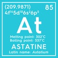 Astatine. Astatium. Halogens. Chemical Element of Mendeleev\'s Periodic Table. 3D illustration