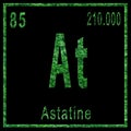 Astatine Chemical Element, Green Edition Royalty Free Stock Photo