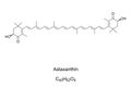 Astaxanthin, red coloring pigment, chemical formula and structure