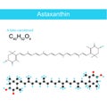 Astaxanthin. molecular chemical structural formula