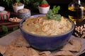 CHICKPEAS HUMUS BOWL WITH CILANTRO