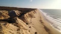 Astel Sandy Coast from a Drones Perspective. Generative ai Royalty Free Stock Photo