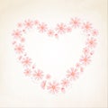 Aster daisy flowers heart shape love concept