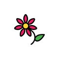 Asteraceae flower icon. Simple color with outline vector elements of healing plant icons for ui and ux, website or mobile