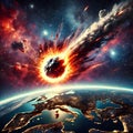 asteroid collision course Earth Royalty Free Stock Photo