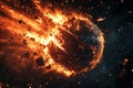 Asteroid collision with earth a 3d rendering depicting a meteor impact event and its effects
