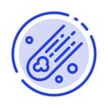 Asteroid, Comet, Space Blue Dotted Line Line Icon Royalty Free Stock Photo