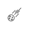 Asteroid falling line icon