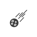 Asteroid falling vector icon