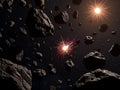 Asteroid Field Collision: A Dramatic Space Event Royalty Free Stock Photo