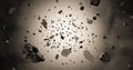 Asteroid field 3D rendering illustration. Outer space, astronomy, spacescape, science concept Royalty Free Stock Photo