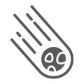 Asteroid glyph icon, space and meteor, meteorite sign, vector graphics, a solid pattern on a white background.