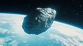 Asteroid Hurtling Towards Earth From Deep Space Illustration Royalty Free Stock Photo
