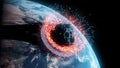 an asteroid impacts earth Royalty Free Stock Photo