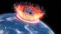 an asteroid impacts earth Royalty Free Stock Photo