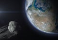Asteroid, meteorite or comet and Earth