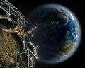 Asteroid mining space colony in a near Earth orbit