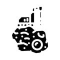 asteroid mining space exploration glyph icon vector illustration