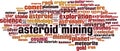 Asteroid mining word cloud Royalty Free Stock Photo