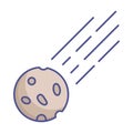Asteroid outline with color fill inside vector icon which can easily modify or edit