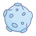 Asteroid outline with color fill inside vector icon which can easily modify or edit