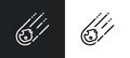 asteroid outline icon in white and black colors. asteroid flat vector icon from astronomy collection for web, mobile apps and ui