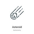 Asteroid outline vector icon. Thin line black asteroid icon, flat vector simple element illustration from editable astronomy