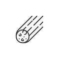 Asteroid rock falling outline icon
